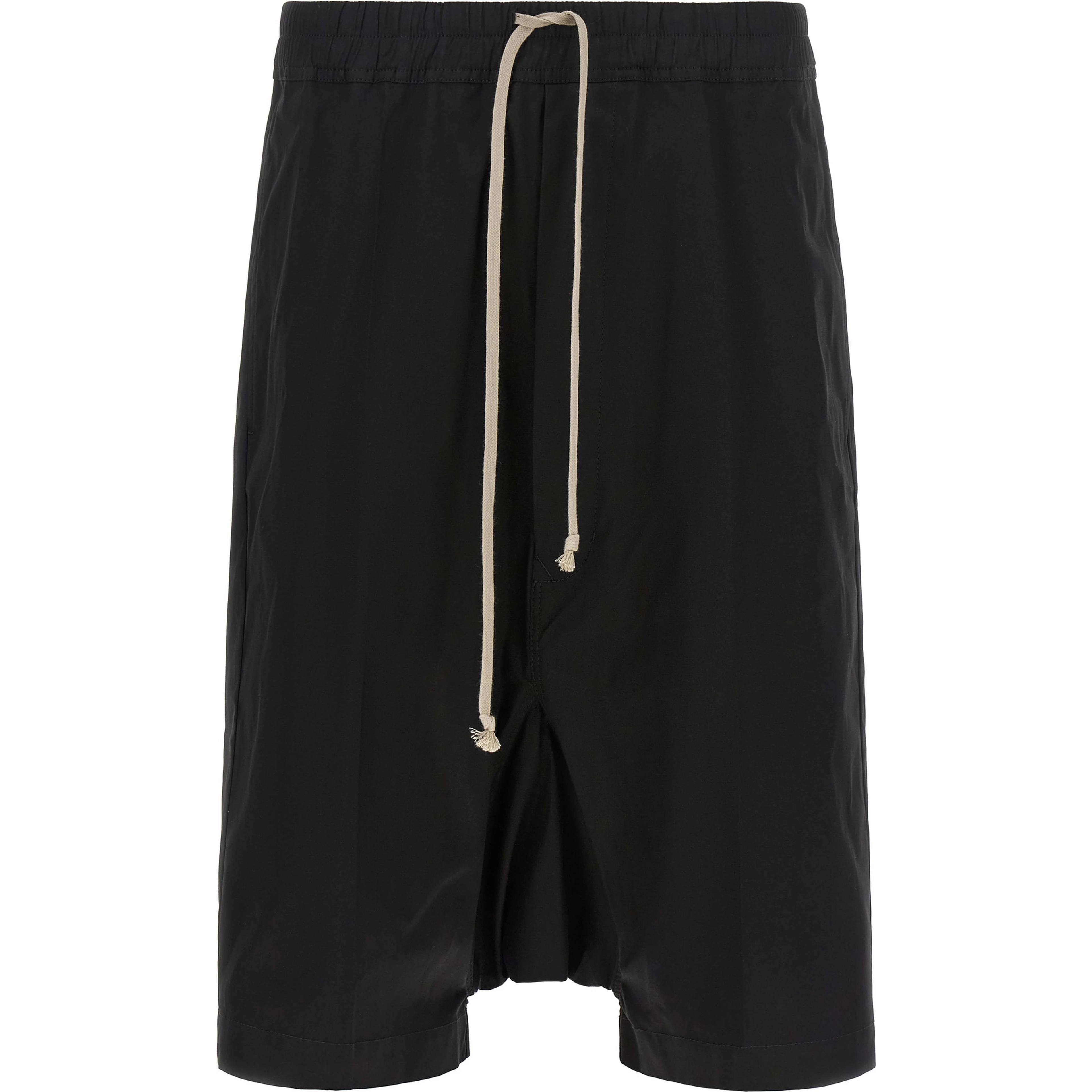 Black Cotton Bermuda Shorts