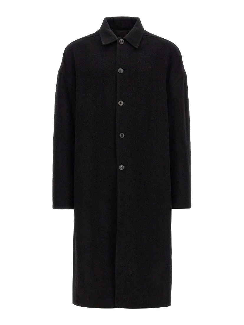 Black Virgin Wool Coat