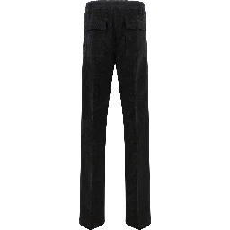 Black Cotton Casual Pants