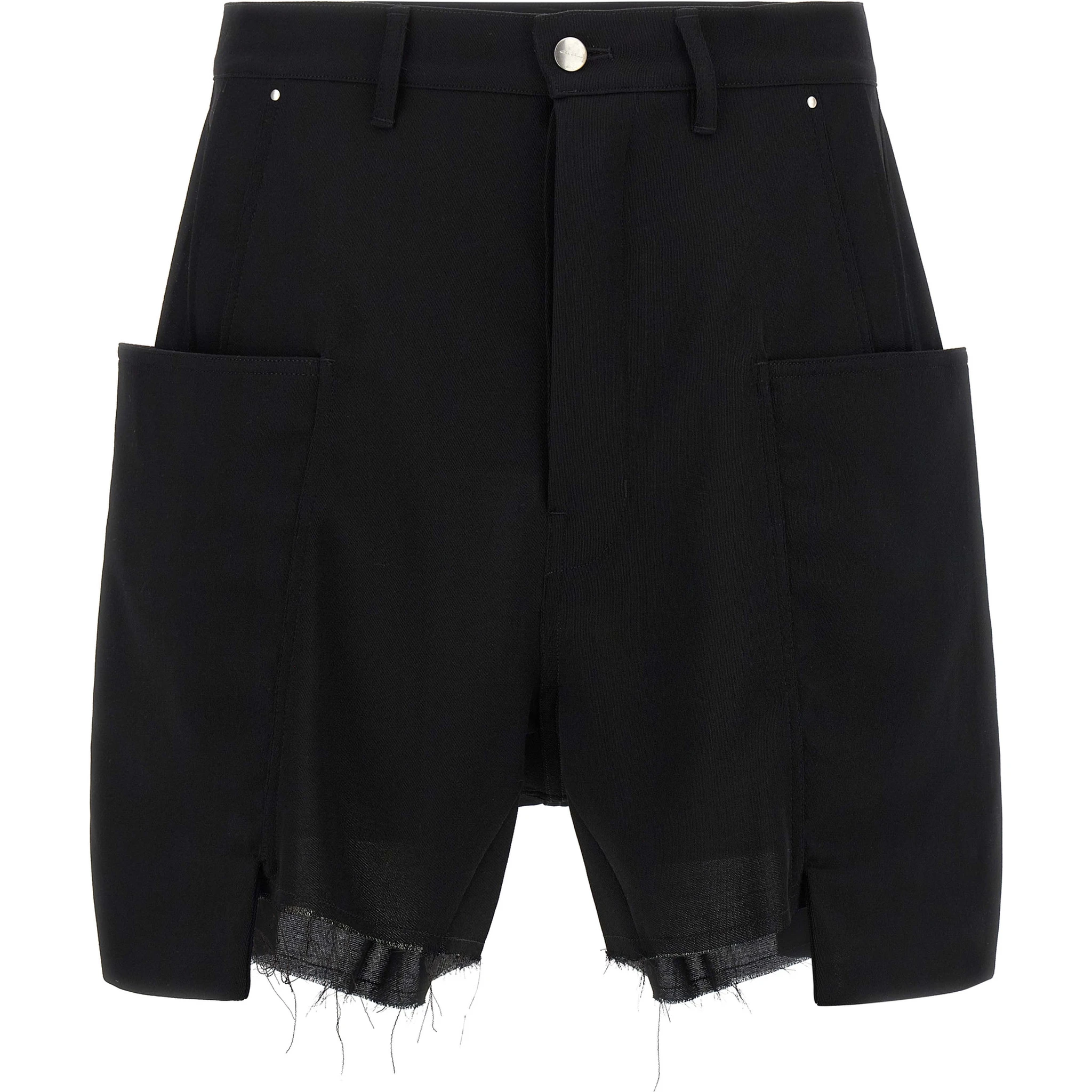 Black Wool Bermuda Shorts