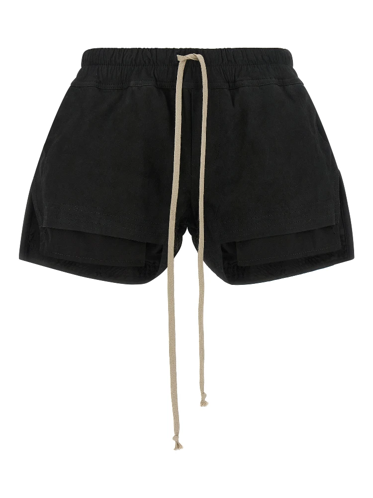 Black Lamb Leather Bermuda Shorts