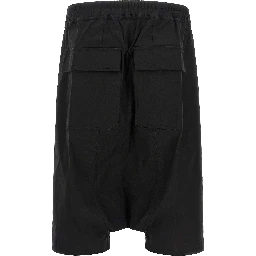 Black Cotton Bermuda Shorts