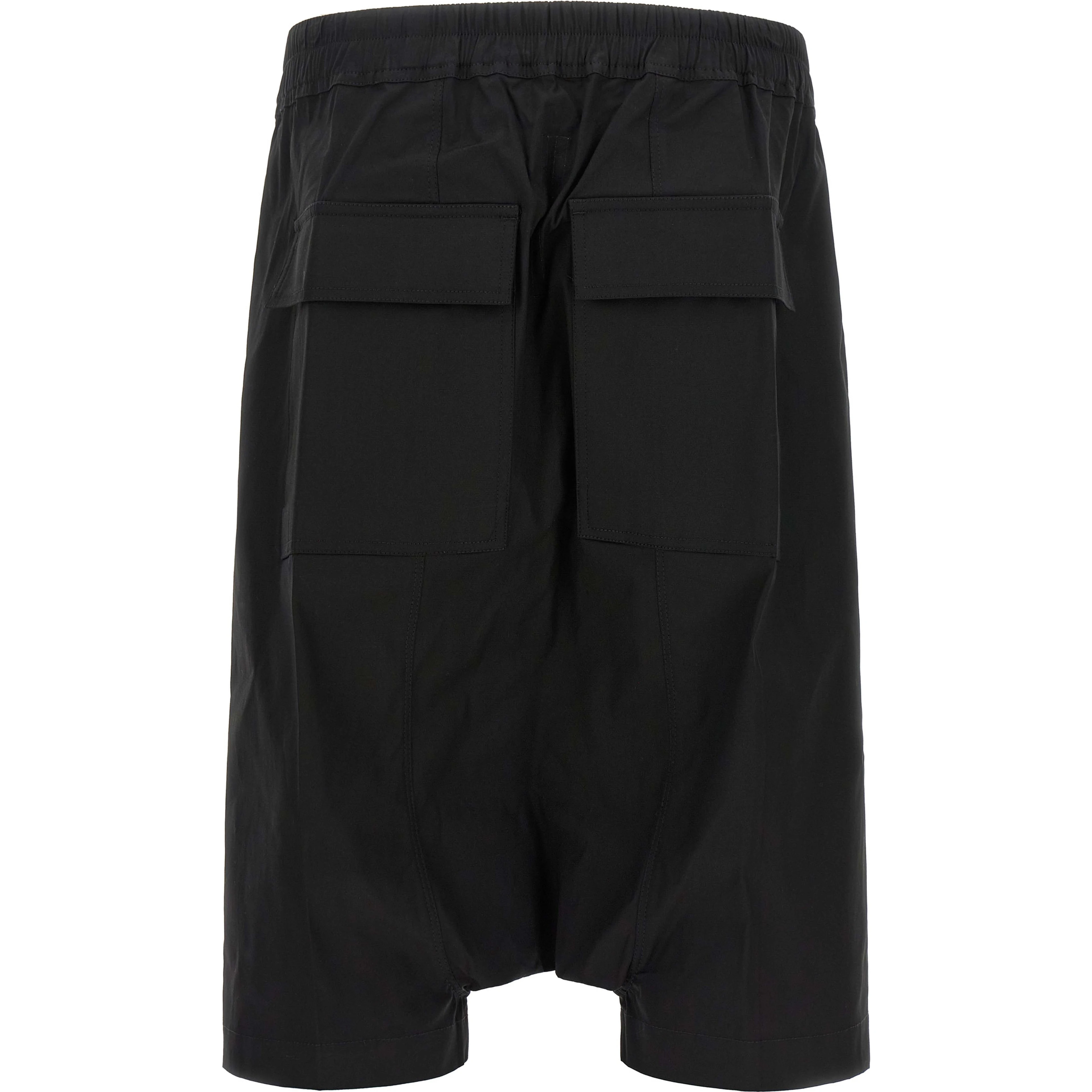Black Cotton Bermuda Shorts