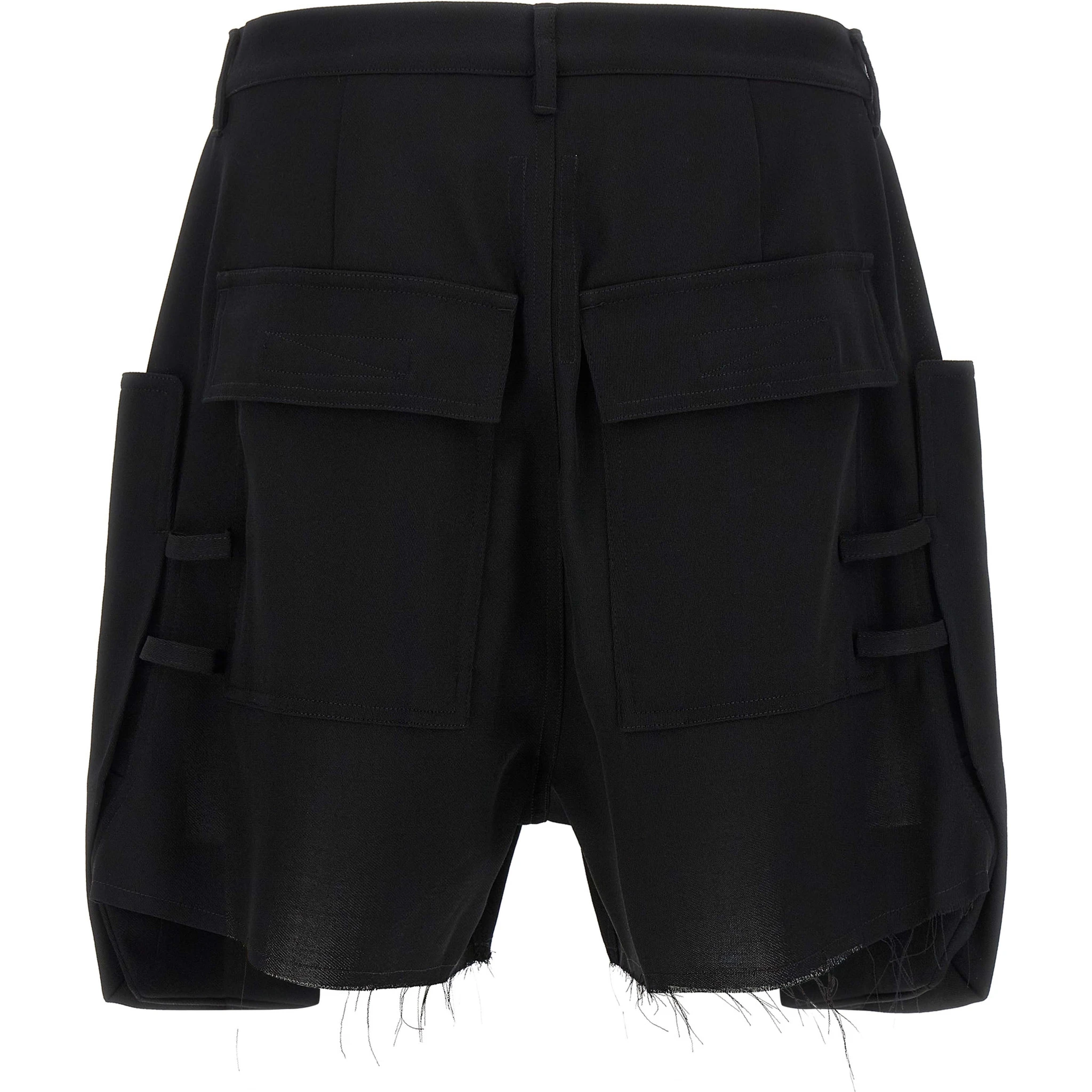 Black Wool Bermuda Shorts