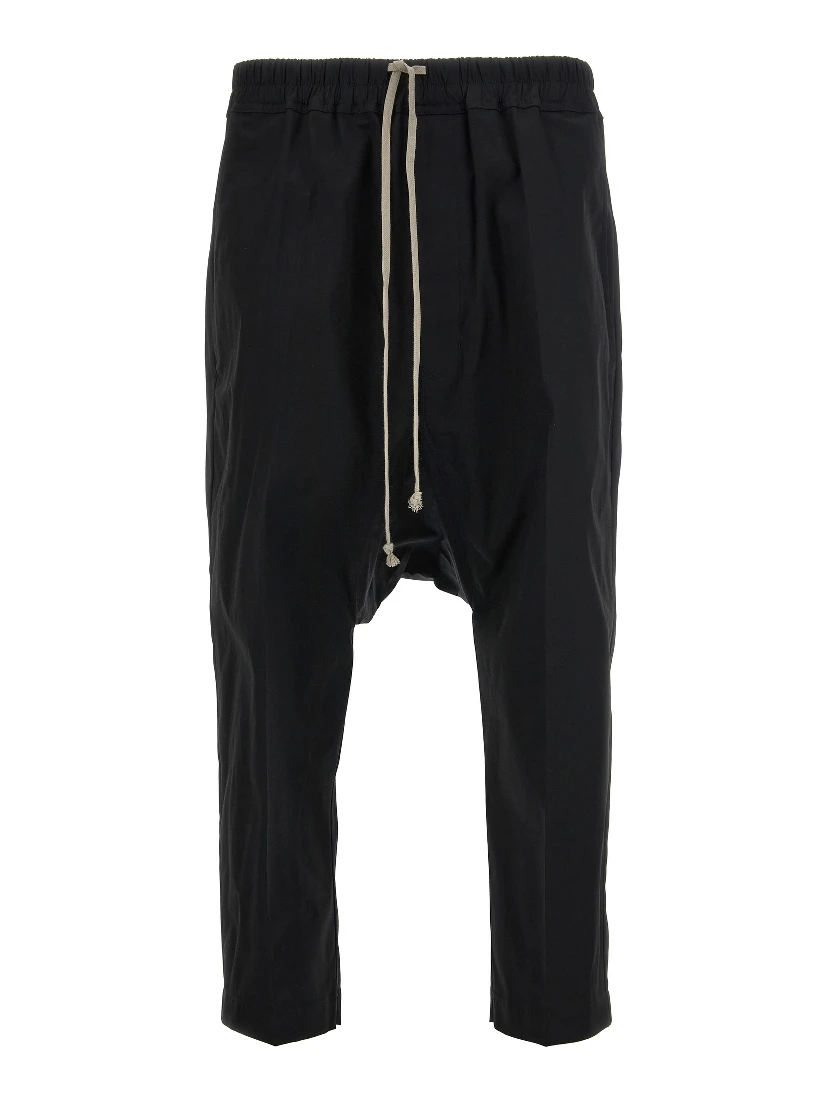 Black Cotton Casual Pants