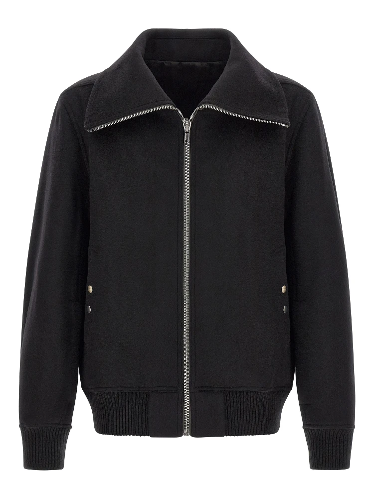 Black Virgin Wool Bomber