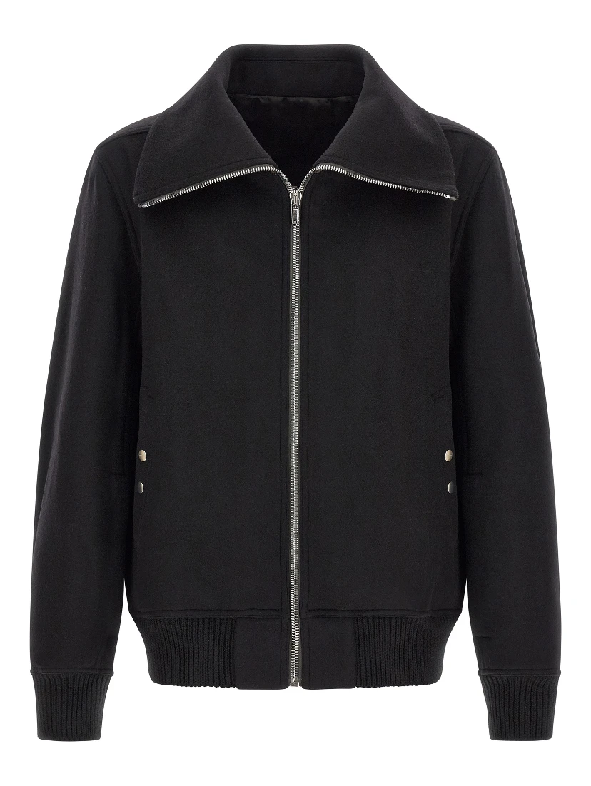 Black Virgin Wool Bomber