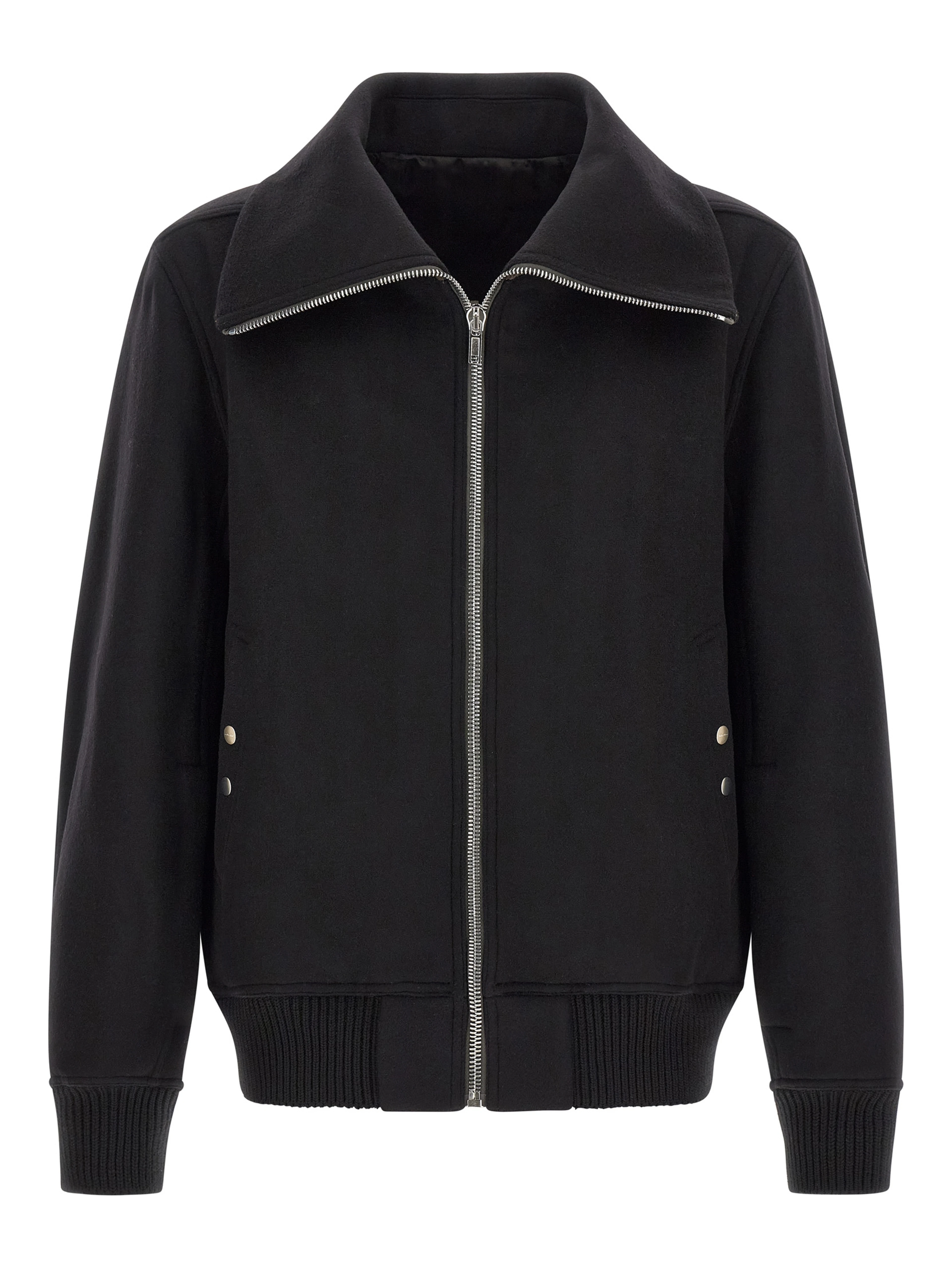 Black Virgin Wool Bomber