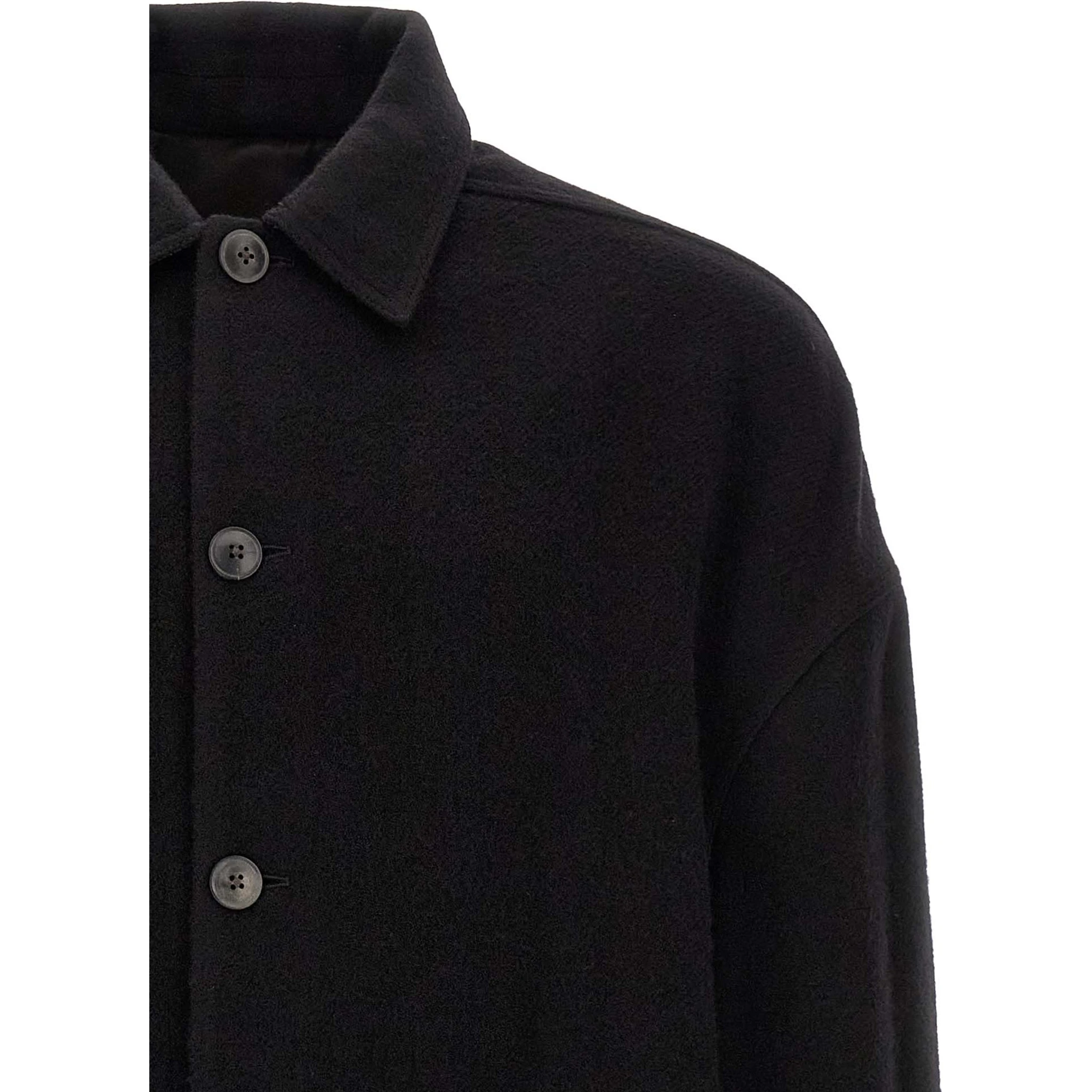 Black Virgin Wool Coat