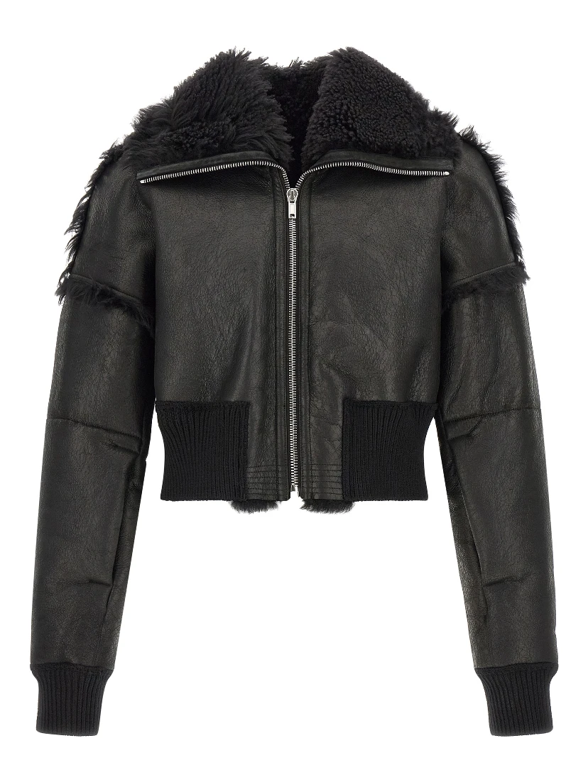 Black Lamb Fur Leather Jacket