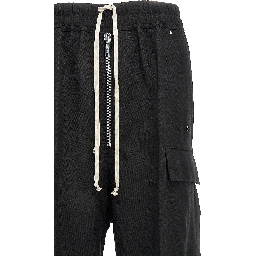 Black Wool Cargo Pants