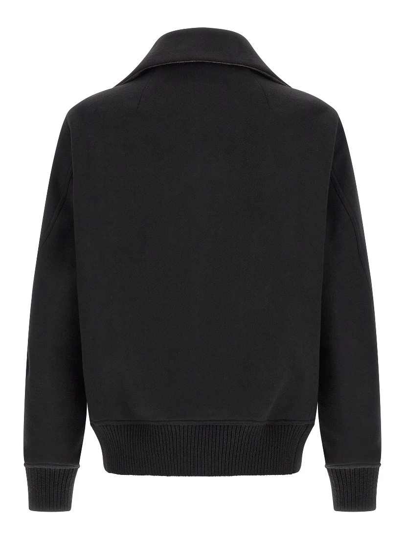 Black Virgin Wool Bomber