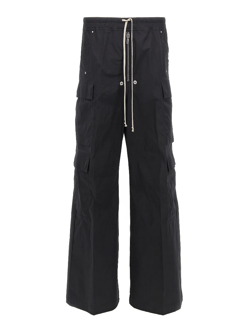 Black Cotton Cargo Pants