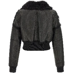 Black Lamb Fur Leather Jacket