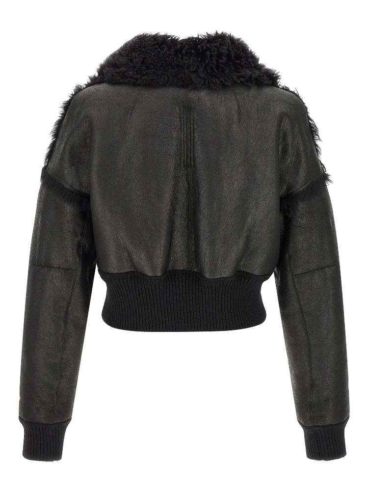 Black Lamb Fur Leather Jacket alternative
