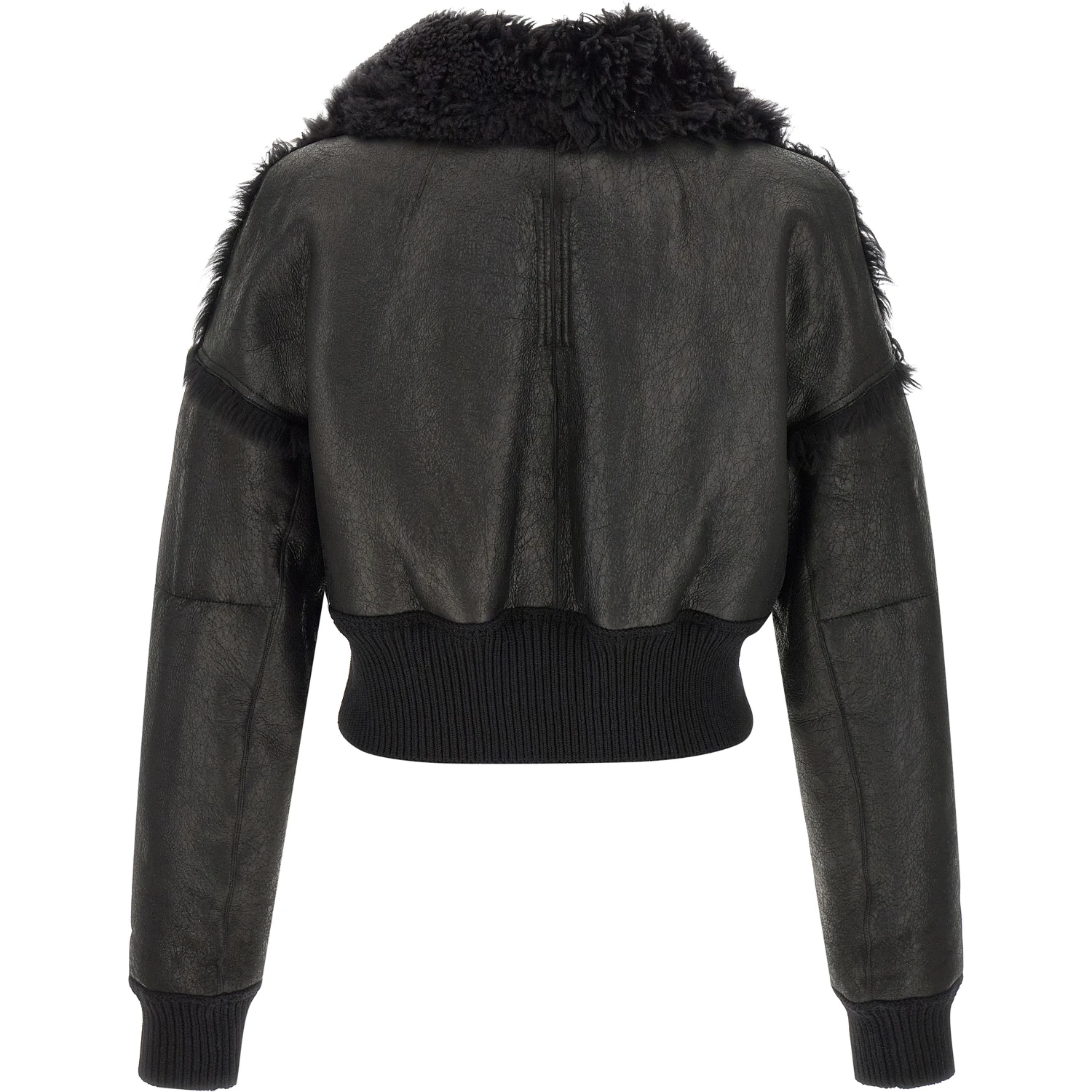 Black Lamb Fur Leather Jacket