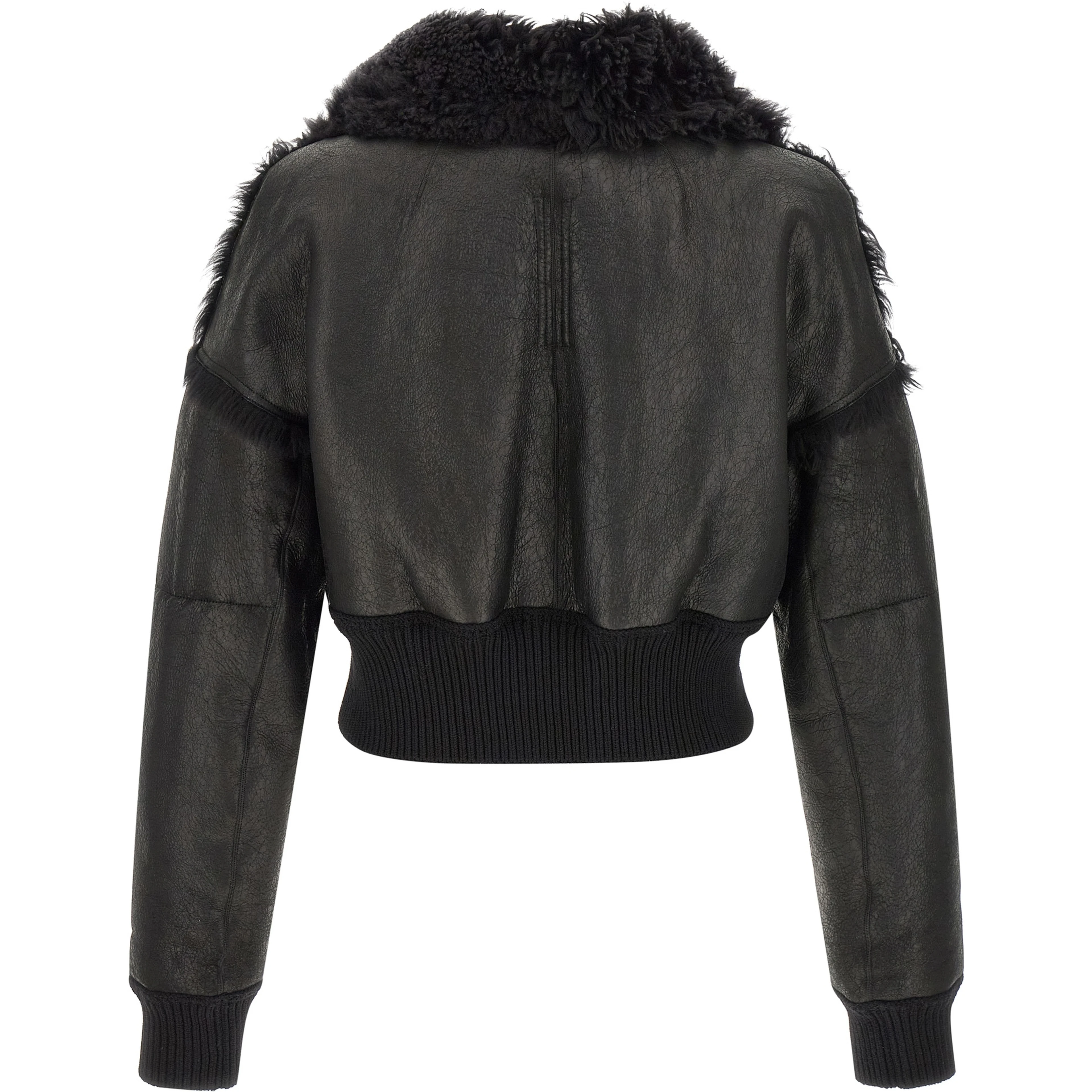 Black Lamb Fur Leather Jacket