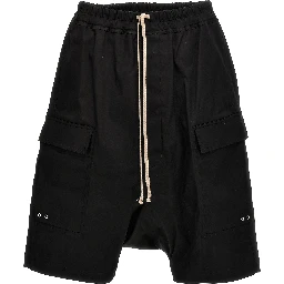 Black Cotton Bermuda Shorts