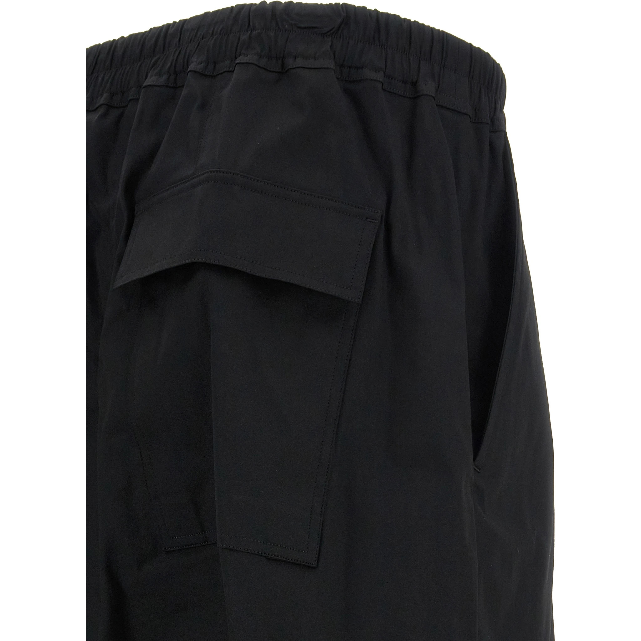 Black Cotton Casual Pants