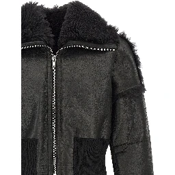 Black Lamb Fur Leather Jacket