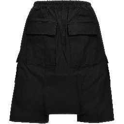 Black Cotton Bermuda Shorts