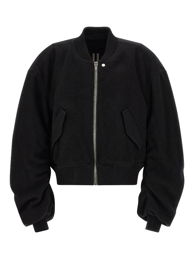 Black Virgin Wool Bomber