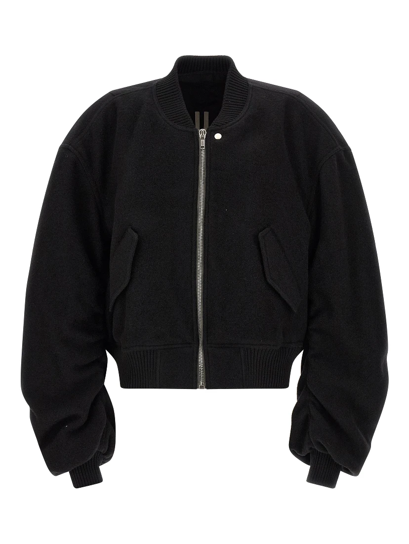 Black Virgin Wool Bomber