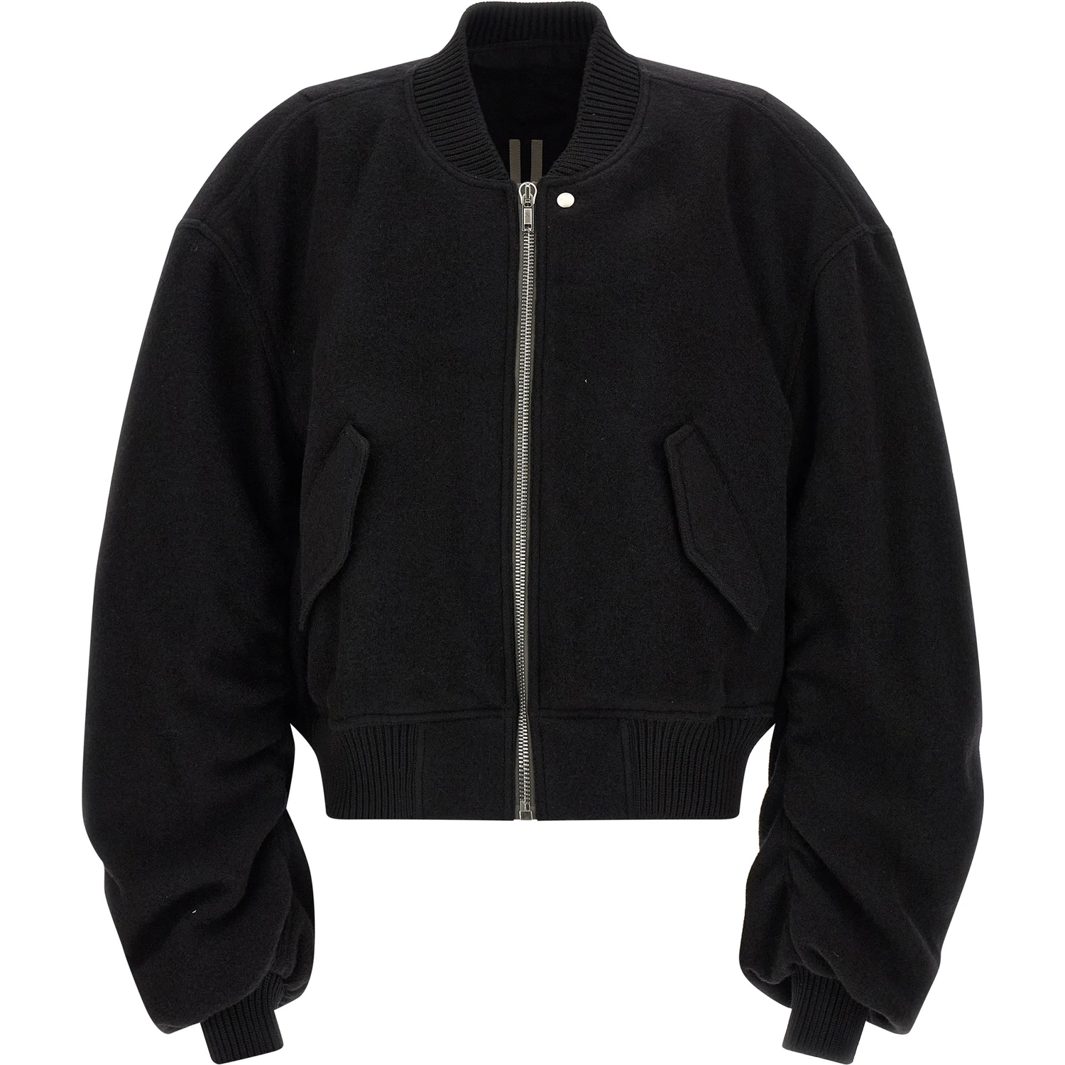 Black Virgin Wool Bomber