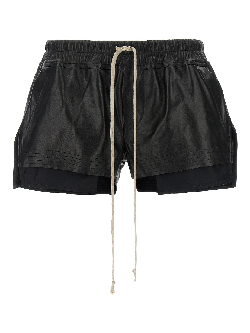 Black Lamb Leather Bermuda Shorts