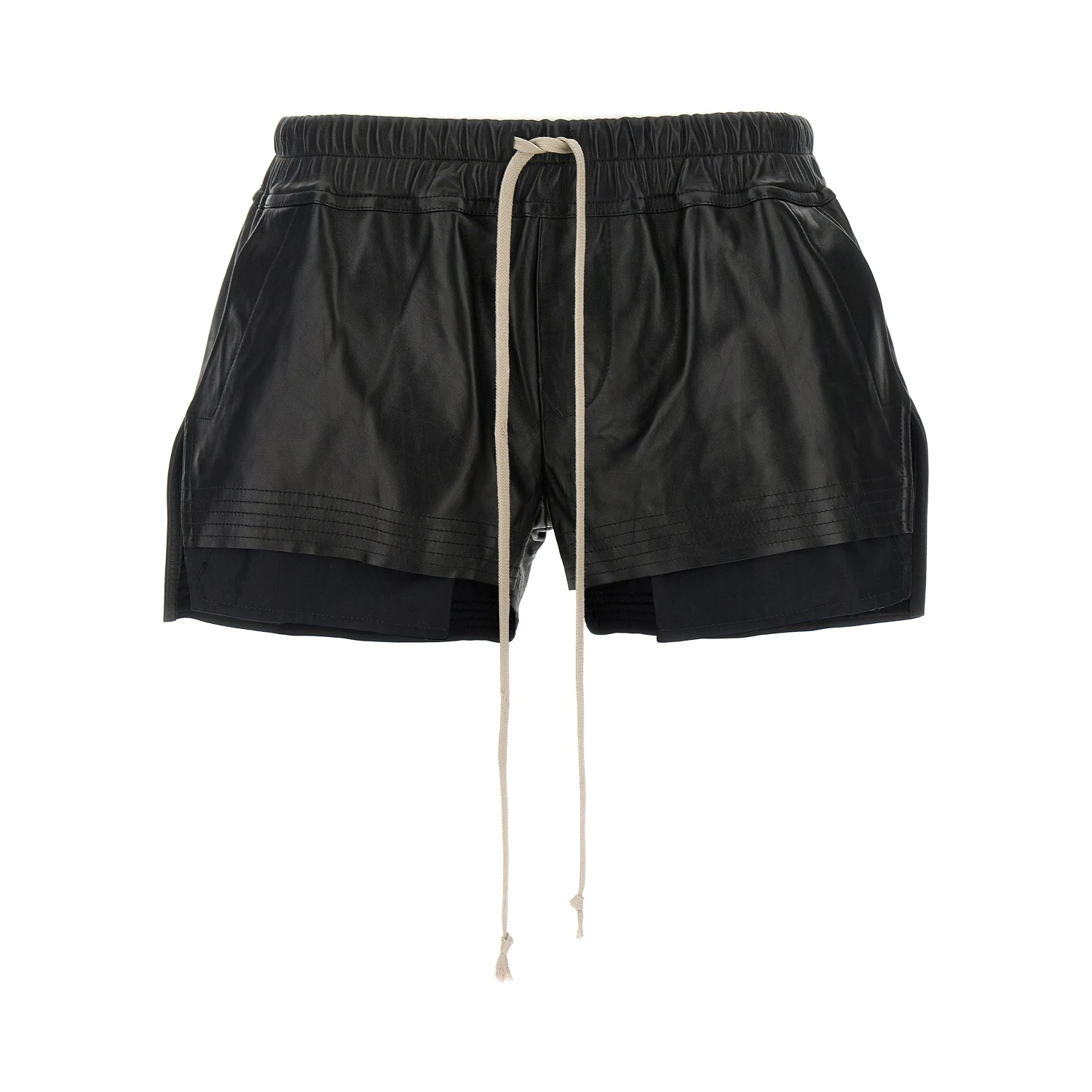 Black Lamb Leather Bermuda Shorts