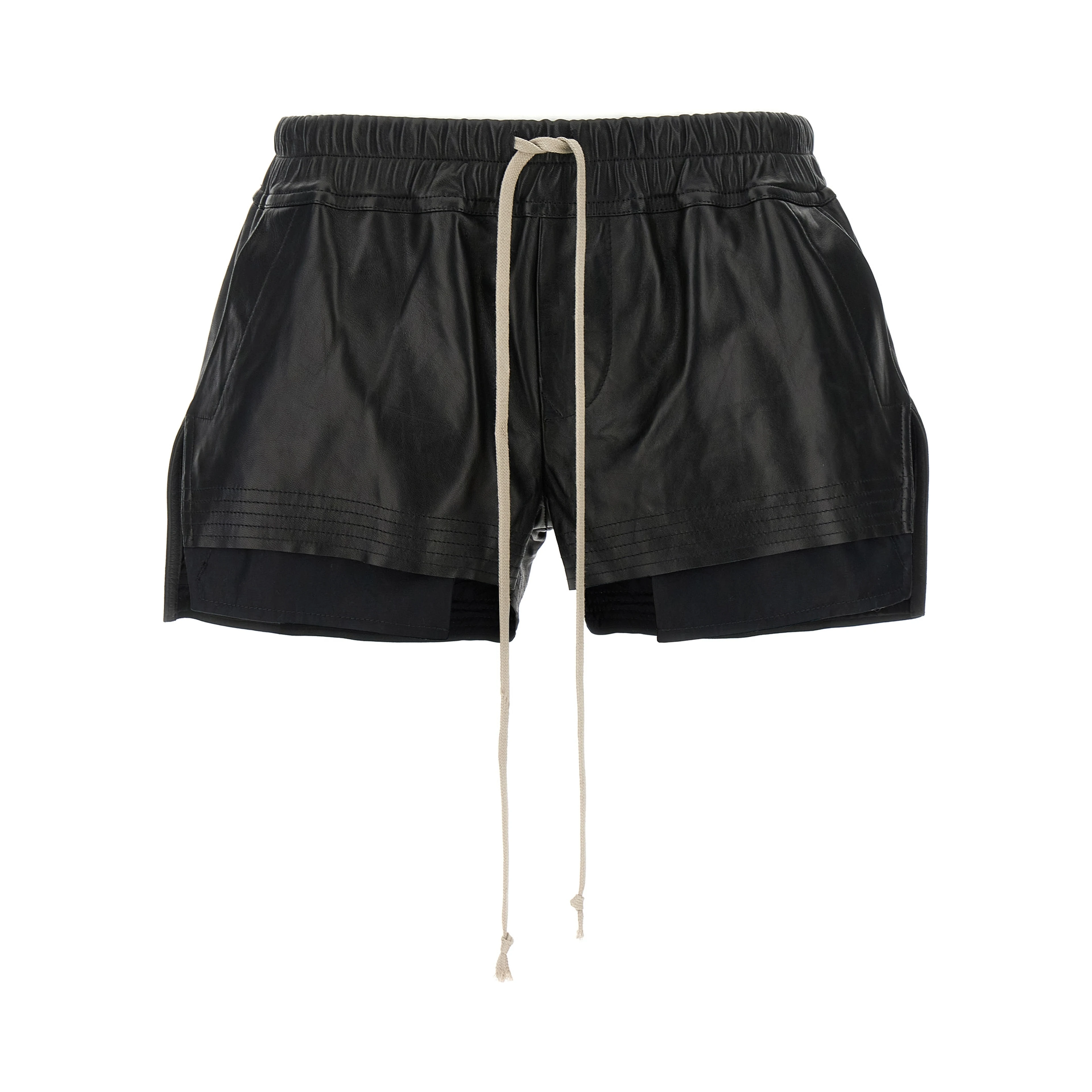 Black Lamb Leather Bermuda Shorts