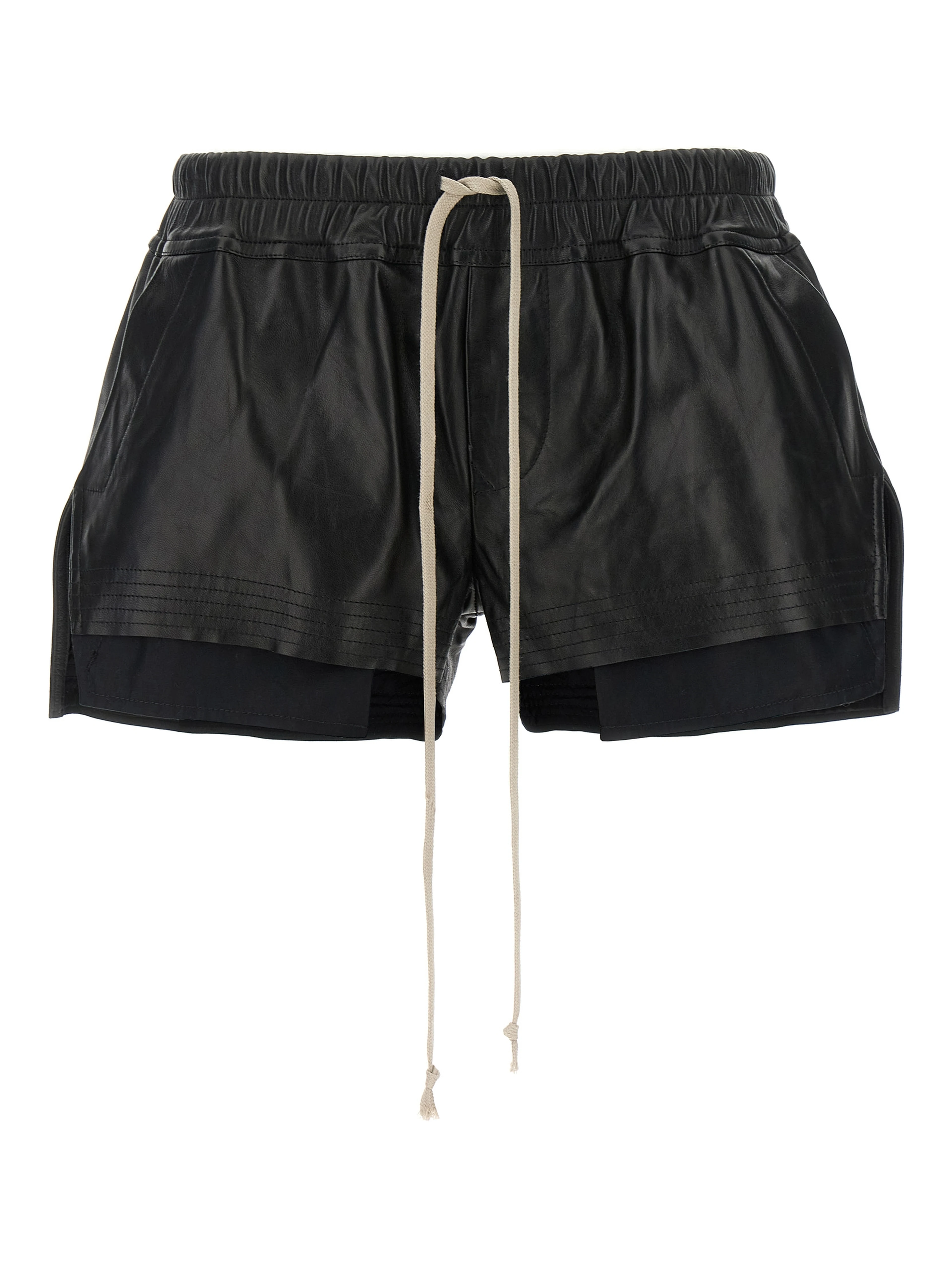 Black Lamb Leather Bermuda Shorts
