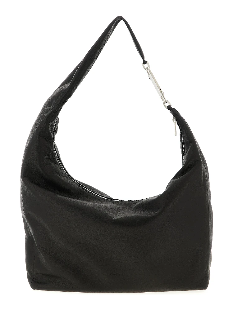 Black Calfskin Shoulder Bag