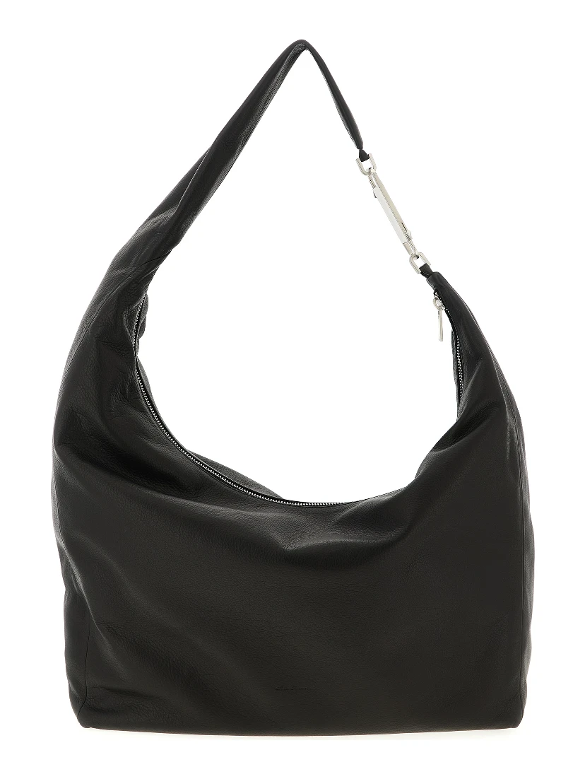 Black Calfskin Shoulder Bag