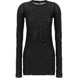 Black Viscose Long Sleeve T-Shirt
