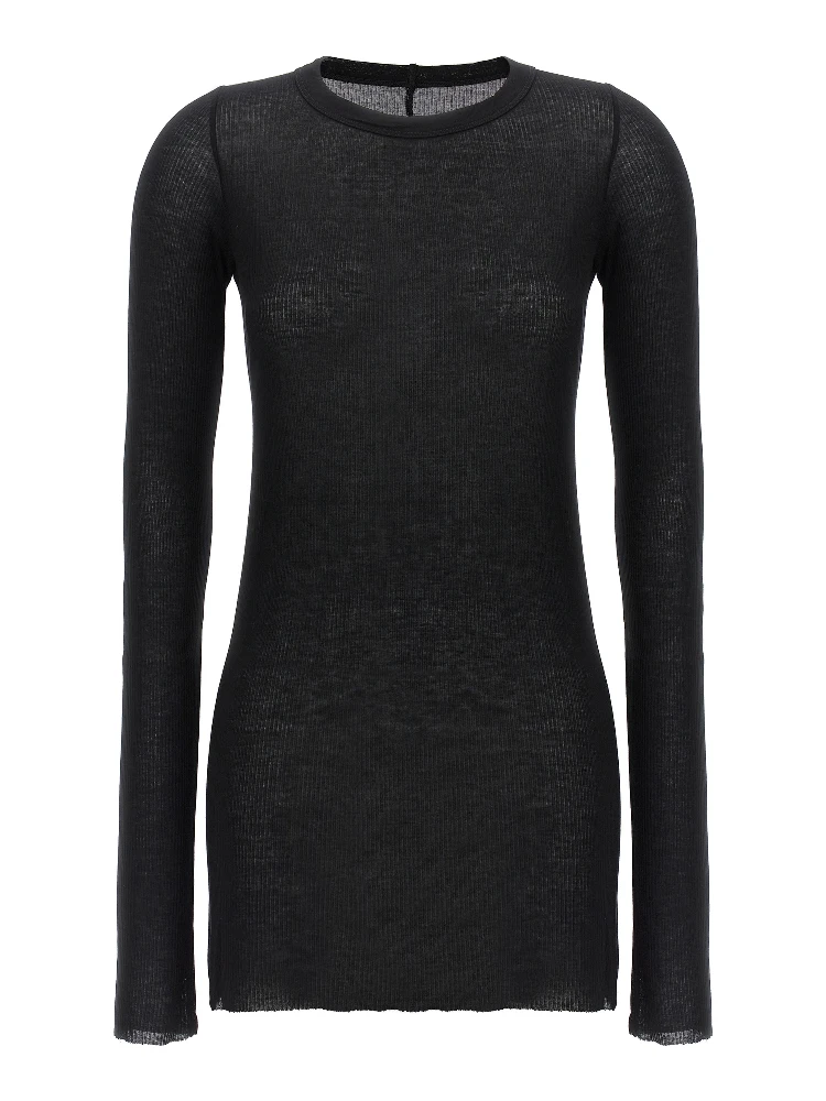 Black Viscose Long Sleeve T-Shirt