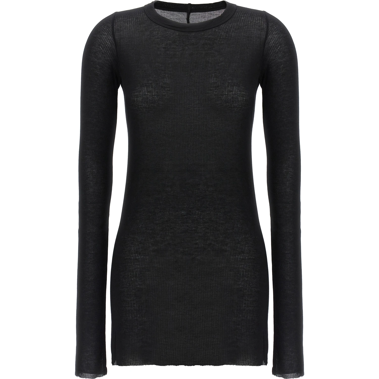 Black Viscose Long Sleeve T-Shirt