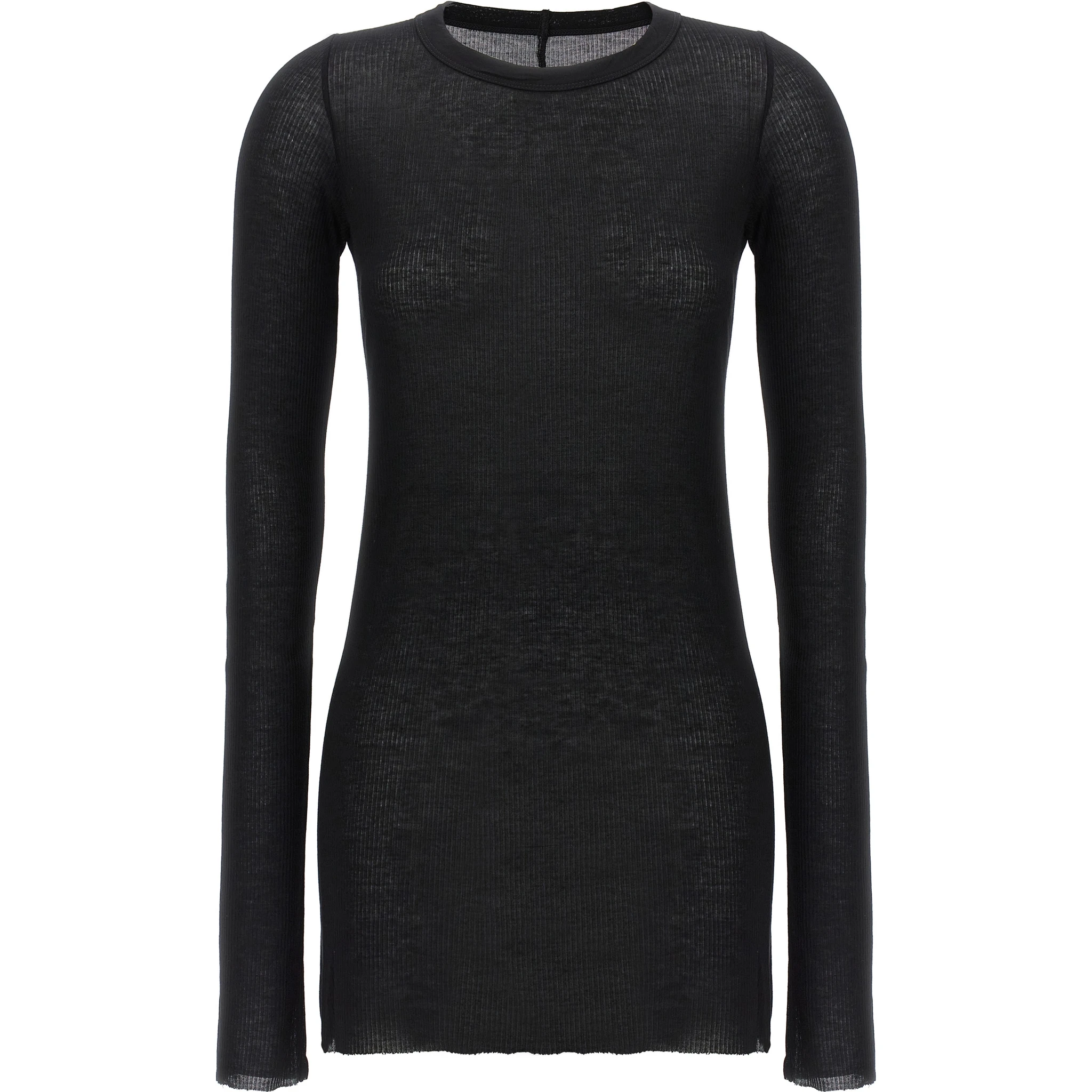 Black Viscose Long Sleeve T-Shirt