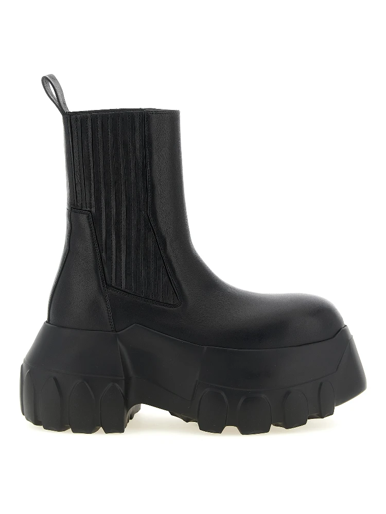 Black Ramie Ankle Boots