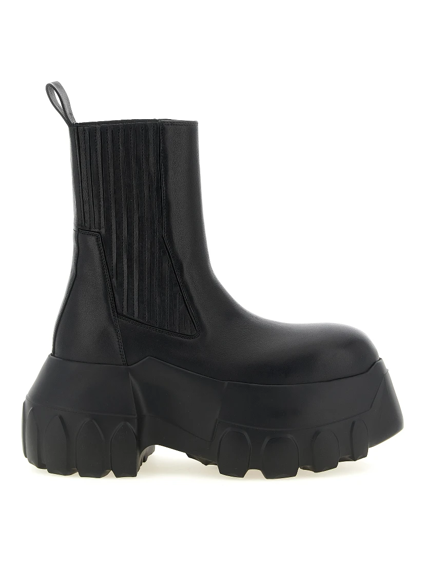 Black Ramie Ankle Boots