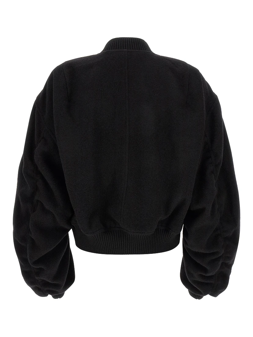 Black Virgin Wool Bomber