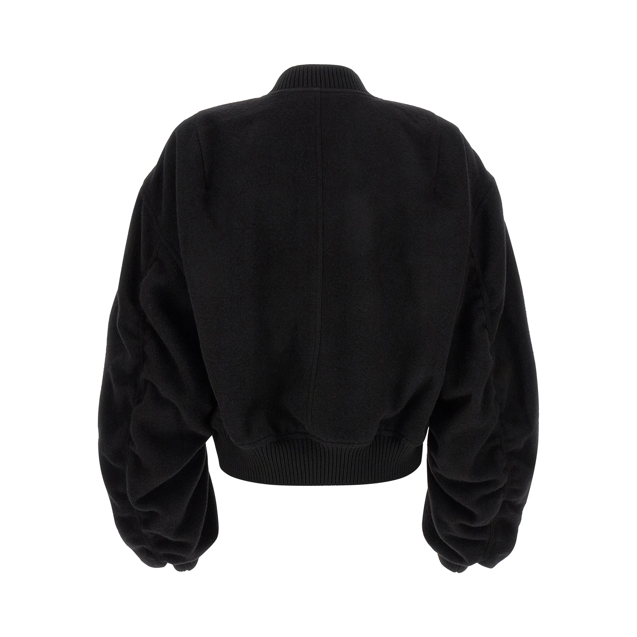 Black Virgin Wool Bomber