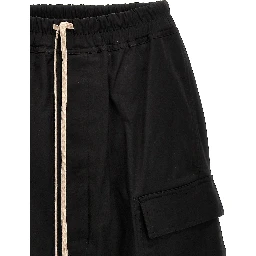 Black Cotton Bermuda Shorts