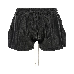 Black Lamb Leather Bermuda Shorts