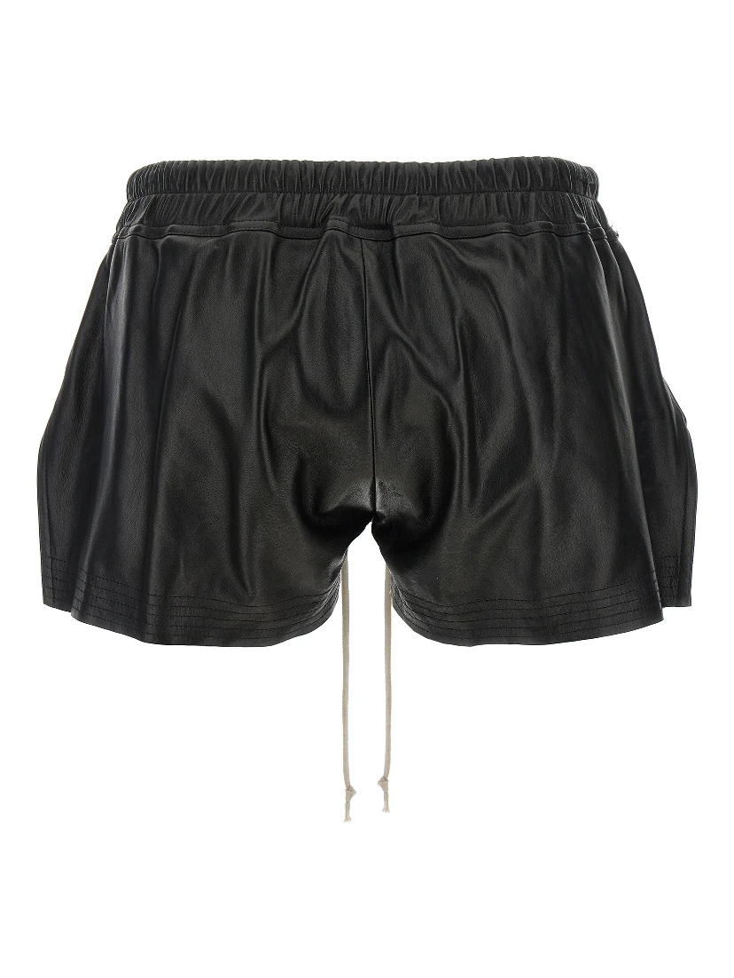 Black Lamb Leather Bermuda Shorts