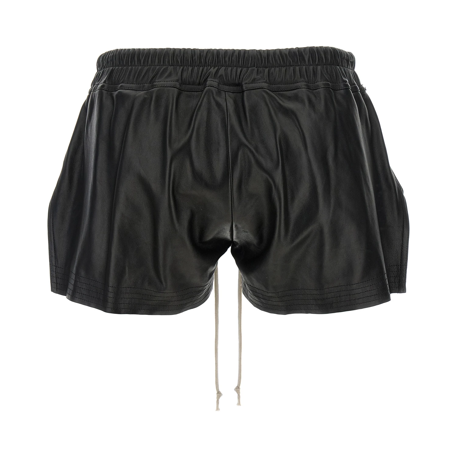 Black Lamb Leather Bermuda Shorts