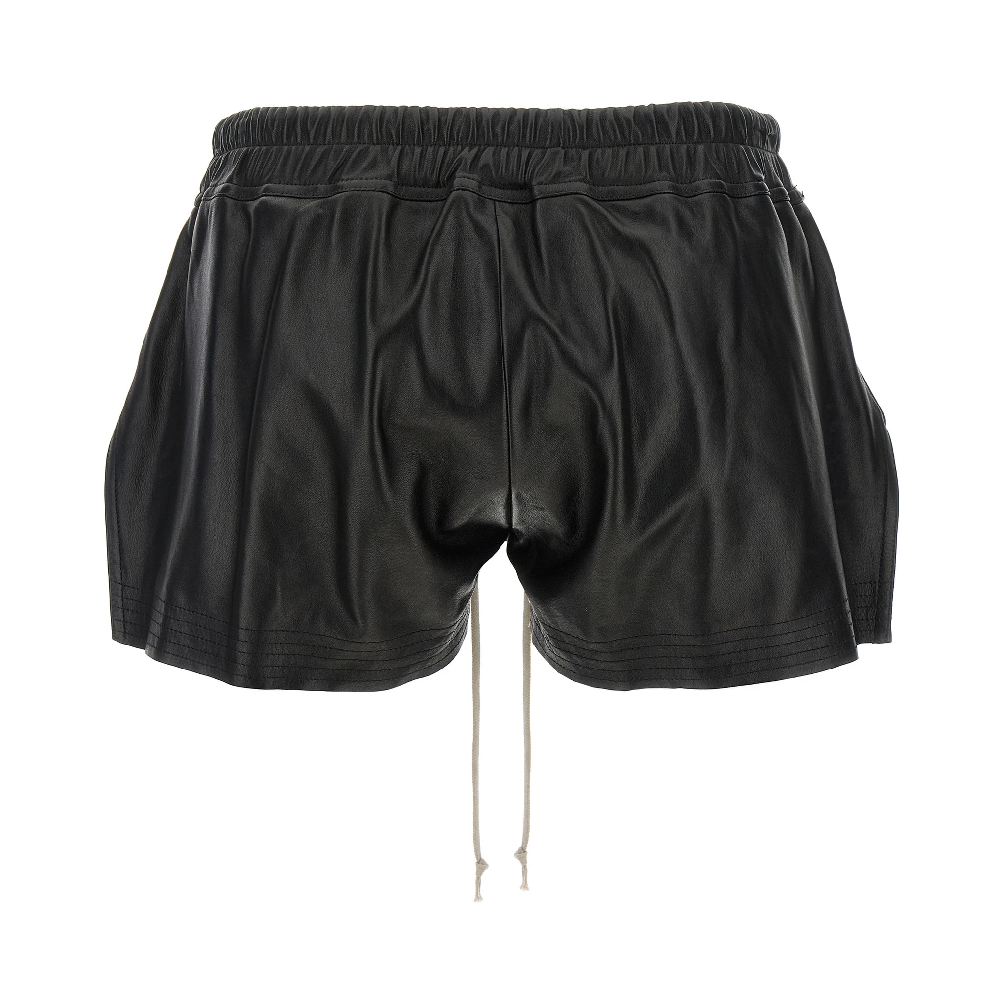 Black Lamb Leather Bermuda Shorts