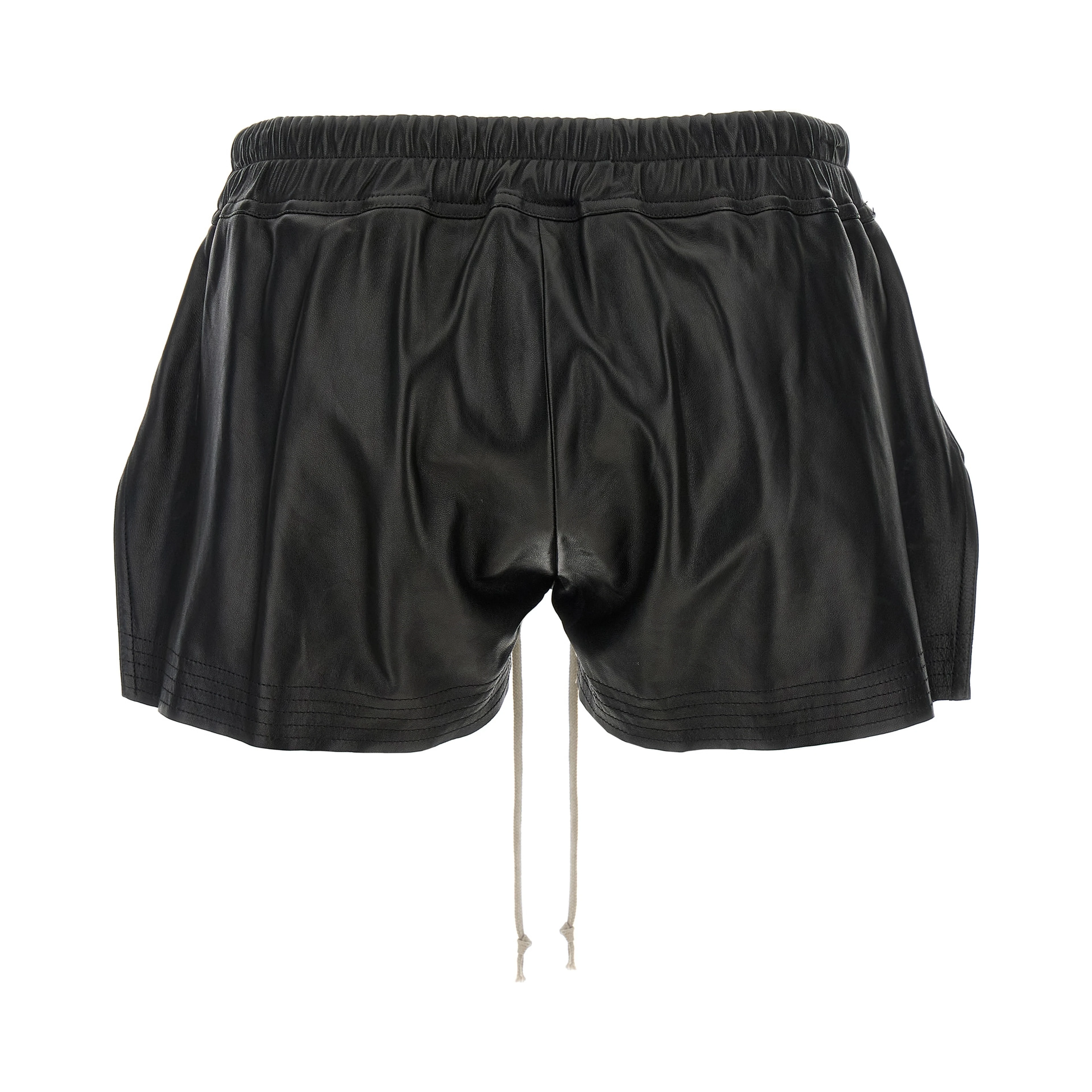 Black Lamb Leather Bermuda Shorts