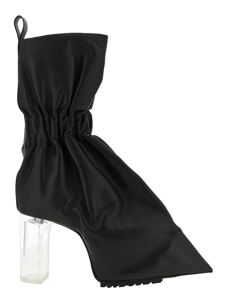 Black Calfskin Ankle Boots