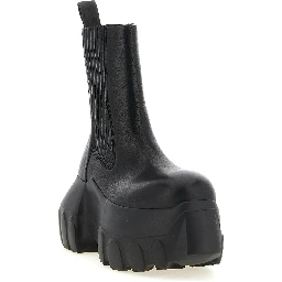 Black Ramie Ankle Boots